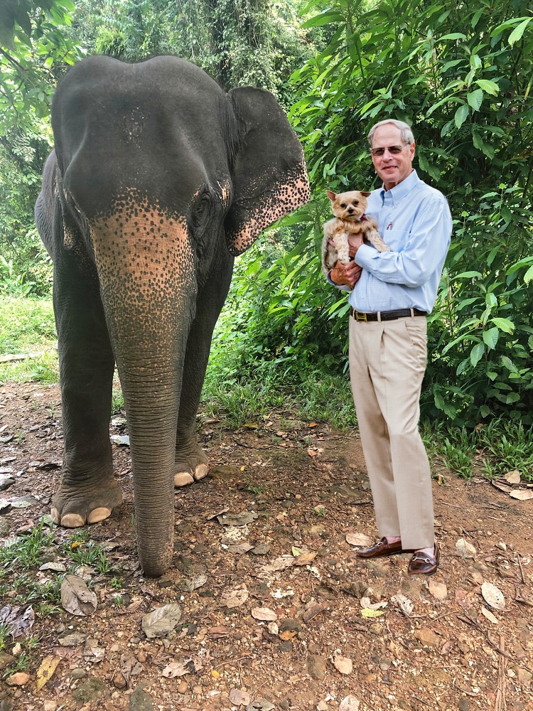 Vernon Hill with an elephant